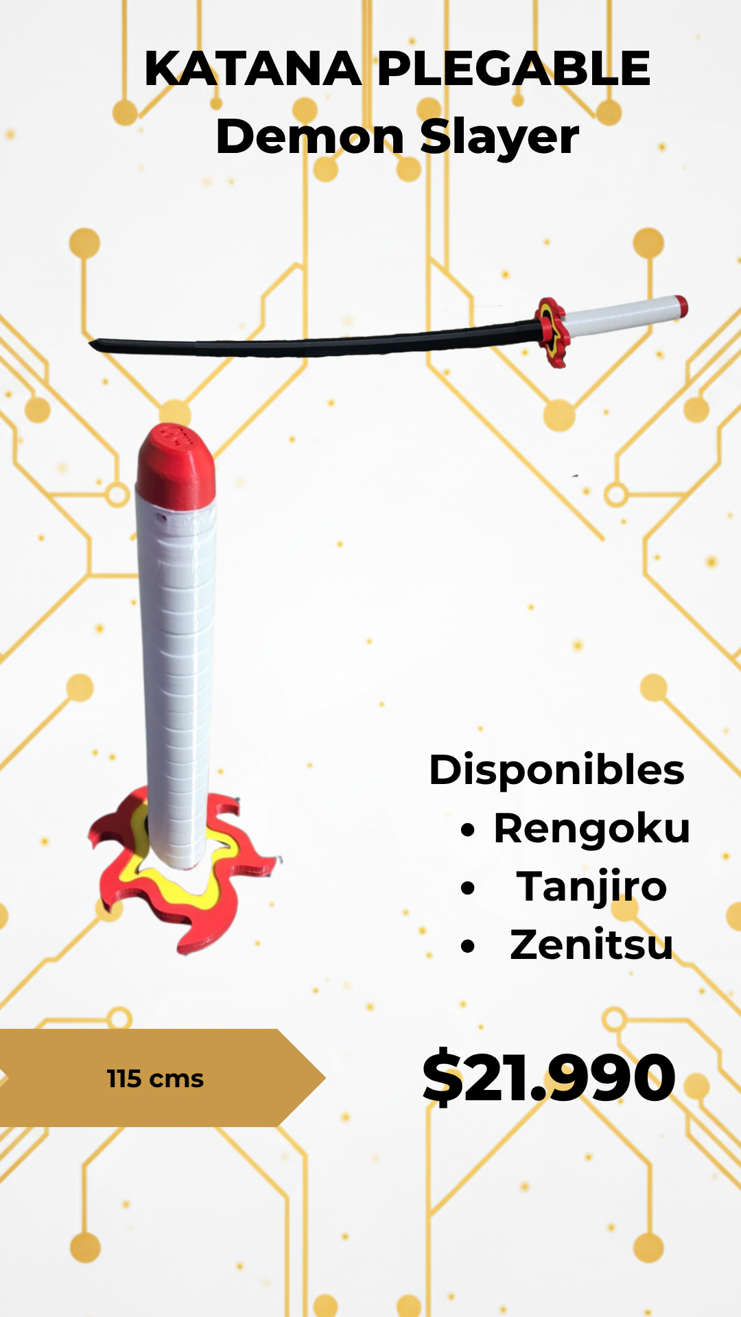 Katana Plegable Demon Slayer - Rengoku